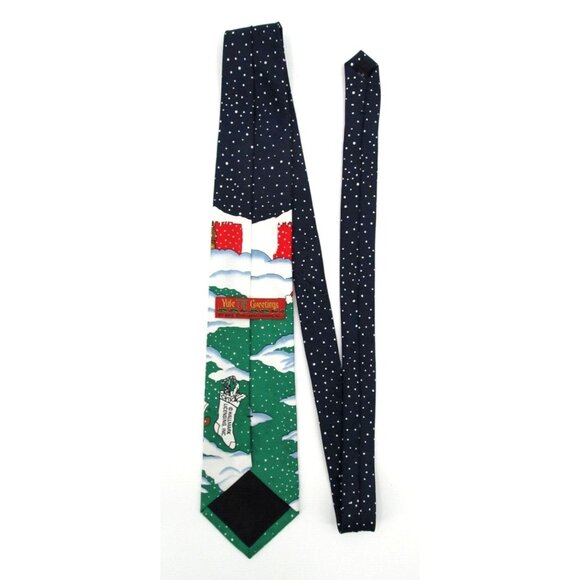 Lot of 2 Vintage 90s Mens Neckties Wide Classic Santa Golfing Hallmark Christmas - Picture 9 of 16